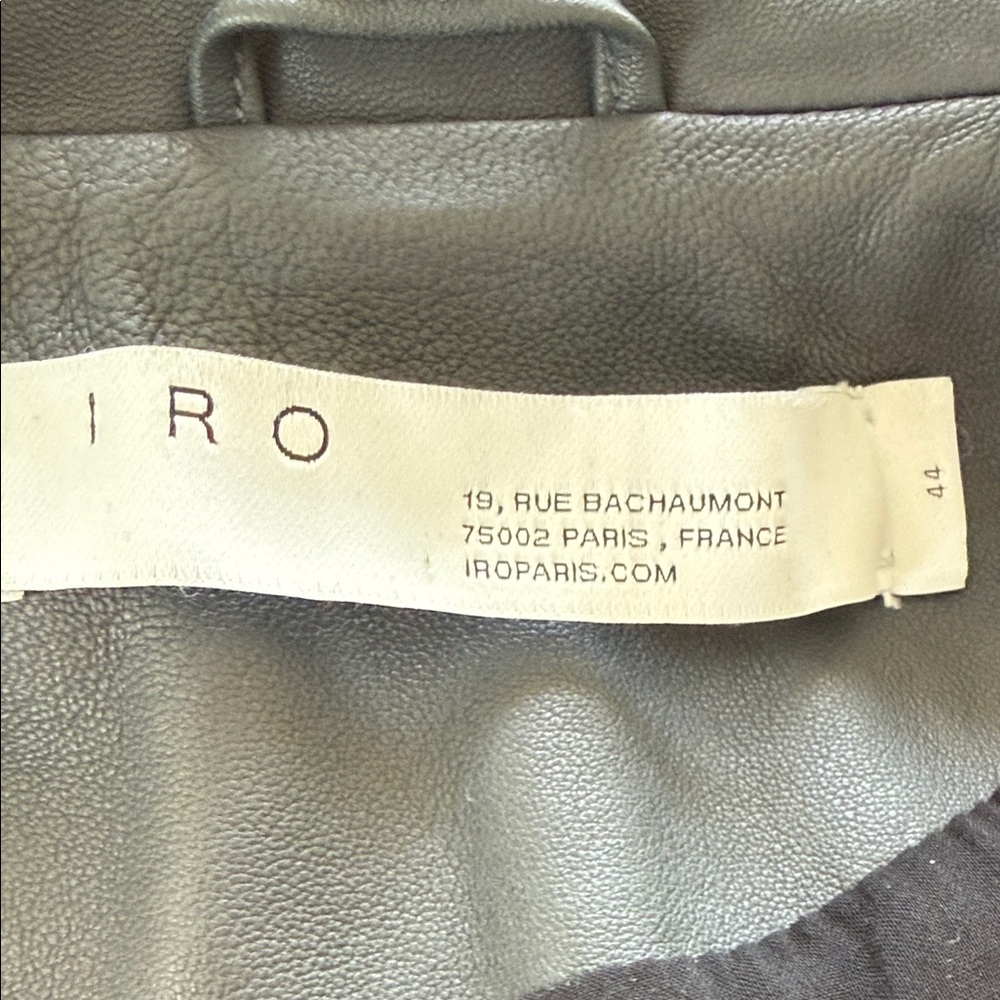 IRO Gray Ashville Leather BikerJacket - Picture 8 of 12